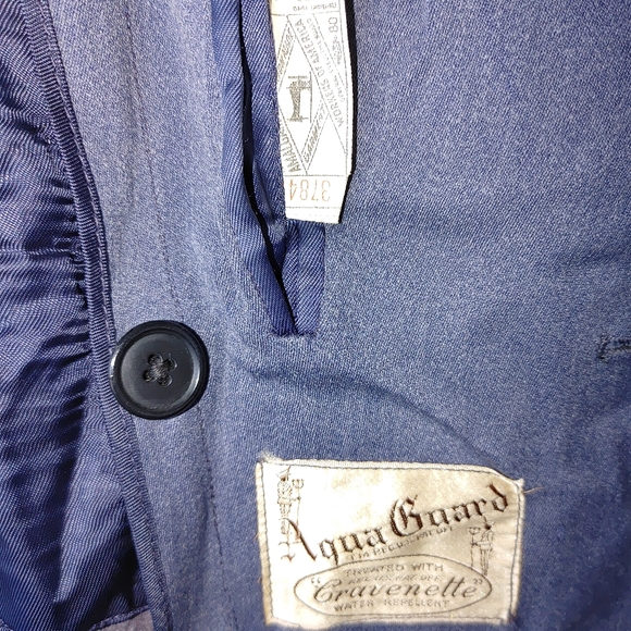 Vintage gorgeous wool lined heavy men's treated overcoat 40 shoulder 50 chest L - Picture 7 of 10